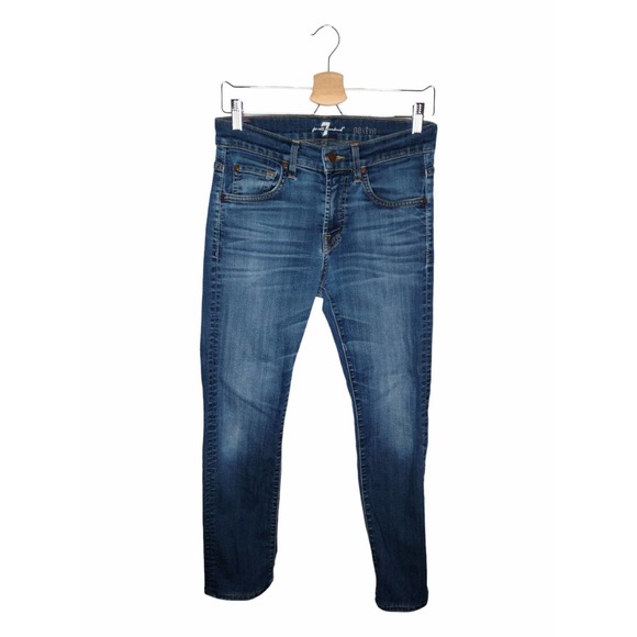 Seven 7 for All Mankind Paxtyn Size 28 Washed Classic Blue Ankle Skinny - Picture 1 of 8